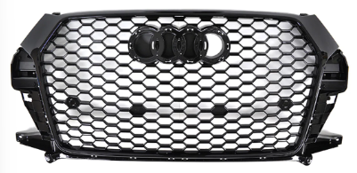 Gloss Black Honeycomb RS-Q3 Style Front Bumper Bar Grille Grill Bodykit for AUDI Q3 8U 2015-2018