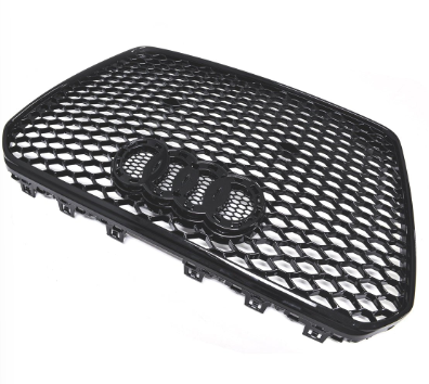Gloss Black Honeycomb RS5 Style Front Bumper Bar Grille Grill Bodykit for AUDI A5 S5 8T 2013-2016