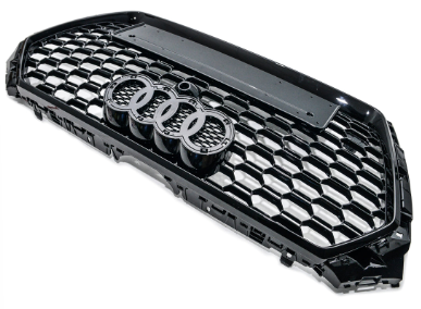 Gloss Black RS4 Style Front Bumper Bar Grille Grill Bodykit for AUDI A4 S4 B9 2016-2019