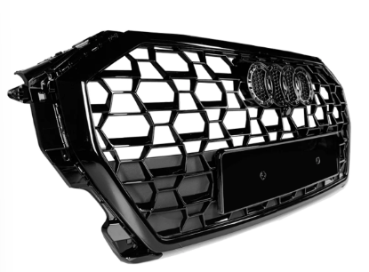 Gloss Black Honeycomb RS-Q3 Style Front Bumper Bar Grille Grill Bodykit for AUDI Q3 F3 2019-2025