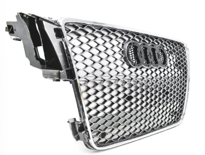 Chrome Silver Honeycomb RS5 Style Front Bumper Bar Grille Grill Bodykit for AUDI A5 S5 8T 2008-2012