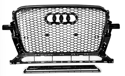 Gloss Black Honeycomb RS-Q5 Style Front Bumper Bar Grille Grill Bodykit for AUDI Q5 8R 2013-2016