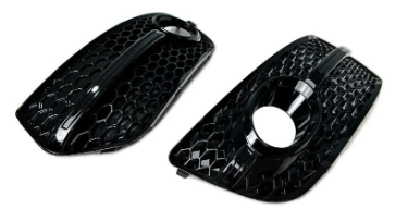 Gloss Black RS-Q5 Style Front Bumper Bar Fog Lights Cover Grille Bodykit for AUDI Q5 8R 2009-2012