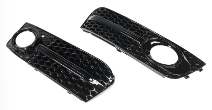 Gloss Black RS4 Style Front Bumper Bar Fog Lights Cover Grille Grill Bodykit for AUDI A4 B8 2009-2011