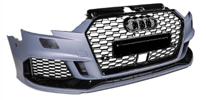 RS3 Style Front Bumper Bar Bodykit & HONEYCOMB Grill for AUDI A3 S3 8V Sedan 2017-2020 Facelift
